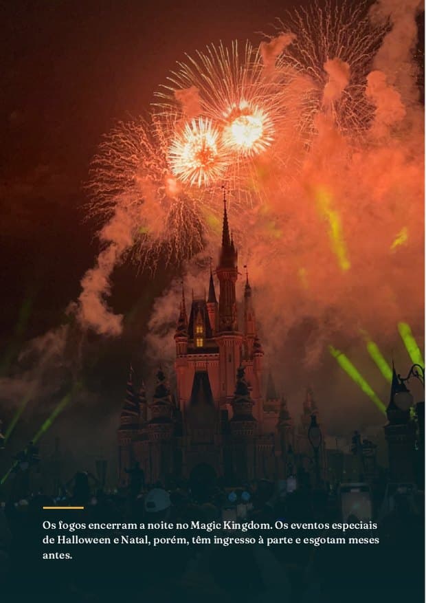 Página com foto dos fogos no Magic Kingdom