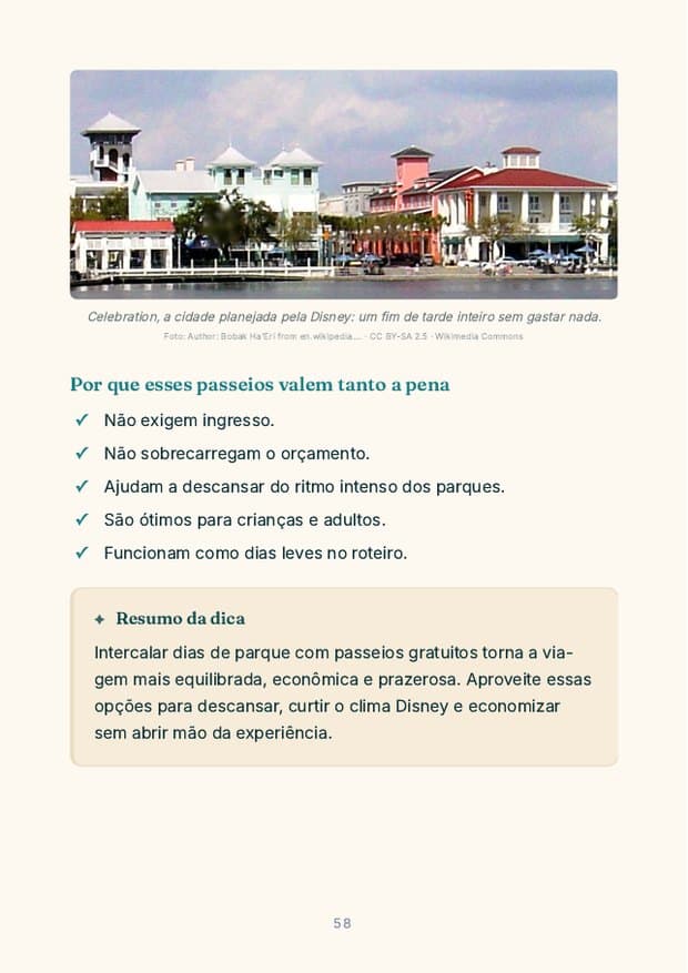 Página inteira com foto de Disney Springs